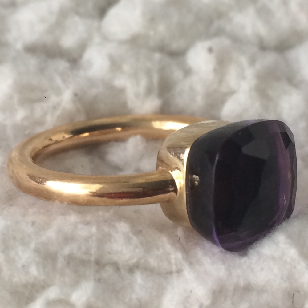 Pomellato 18K Gold Amethyst Nudo Classic Ring